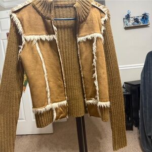 Brown Jacket with Fringe Details
